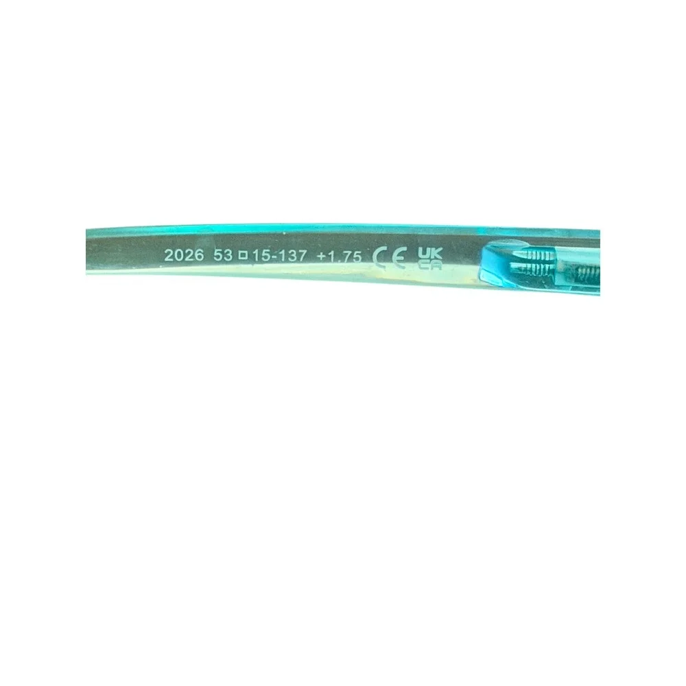 Translucent Turquoise Rectangular Reading Glasses +1.75 Strength 2026 53-15-137